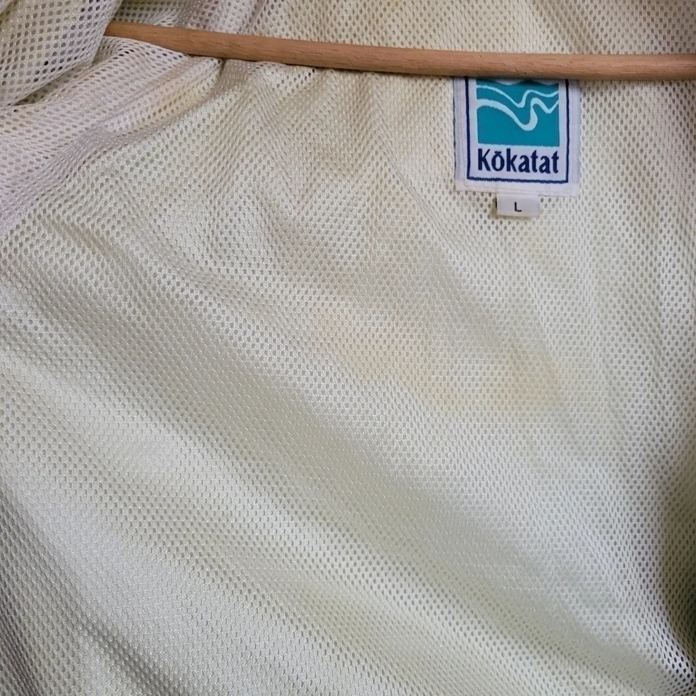 Vintage Kokatat Waterproof Jacket Green Blue Mesh Lined L Large